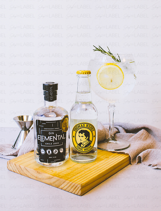 Mini Gin Elemental 250 ml. + 1 pack agua tónica Thomas Henry