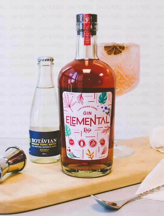 Gin Elemental Rosé y 4 Aguas Tónicas Botávian
